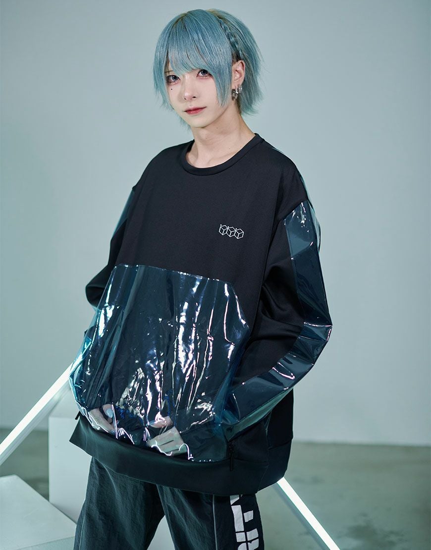 ililil【イルイルイル】PVC切り替えデザインプルオーバースウェット/全2色