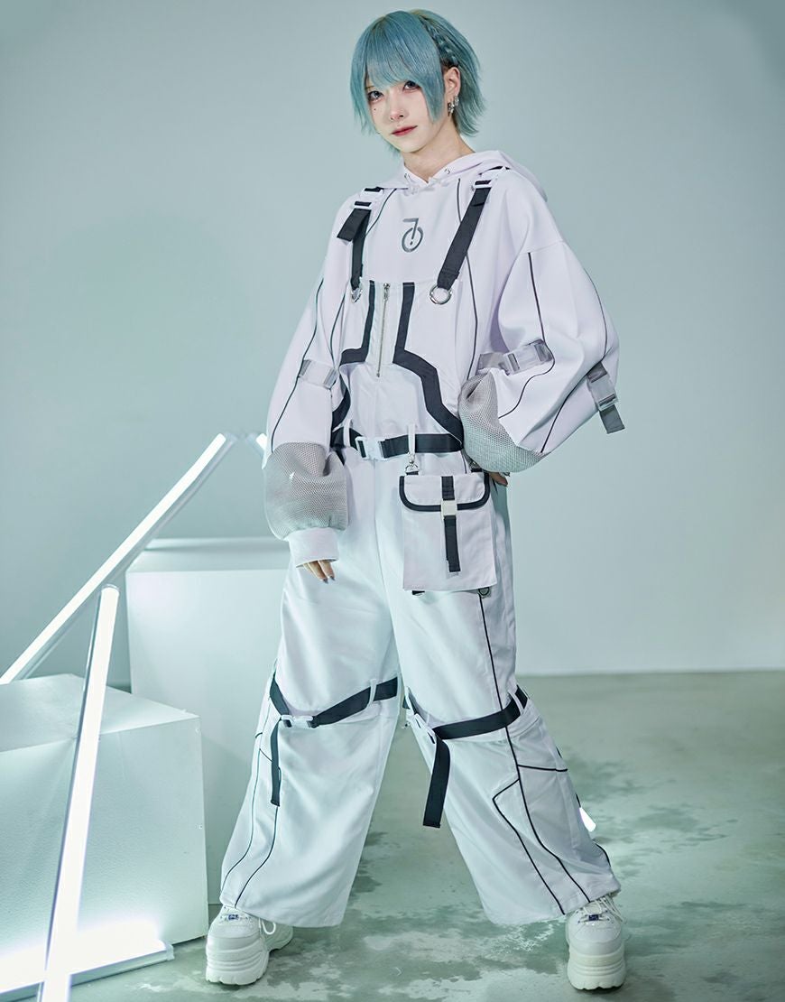 【人気完売品】ililil イルイルイル 対宇宙人専用戦闘服 White ililil【イルイルイル】対宇宙人専用戦闘服/全2色(オーバーオール)