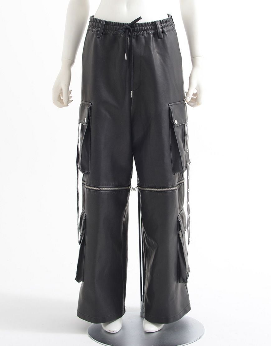 ililil【イルイルイル】2way gimmick synthetic leather cargo pants