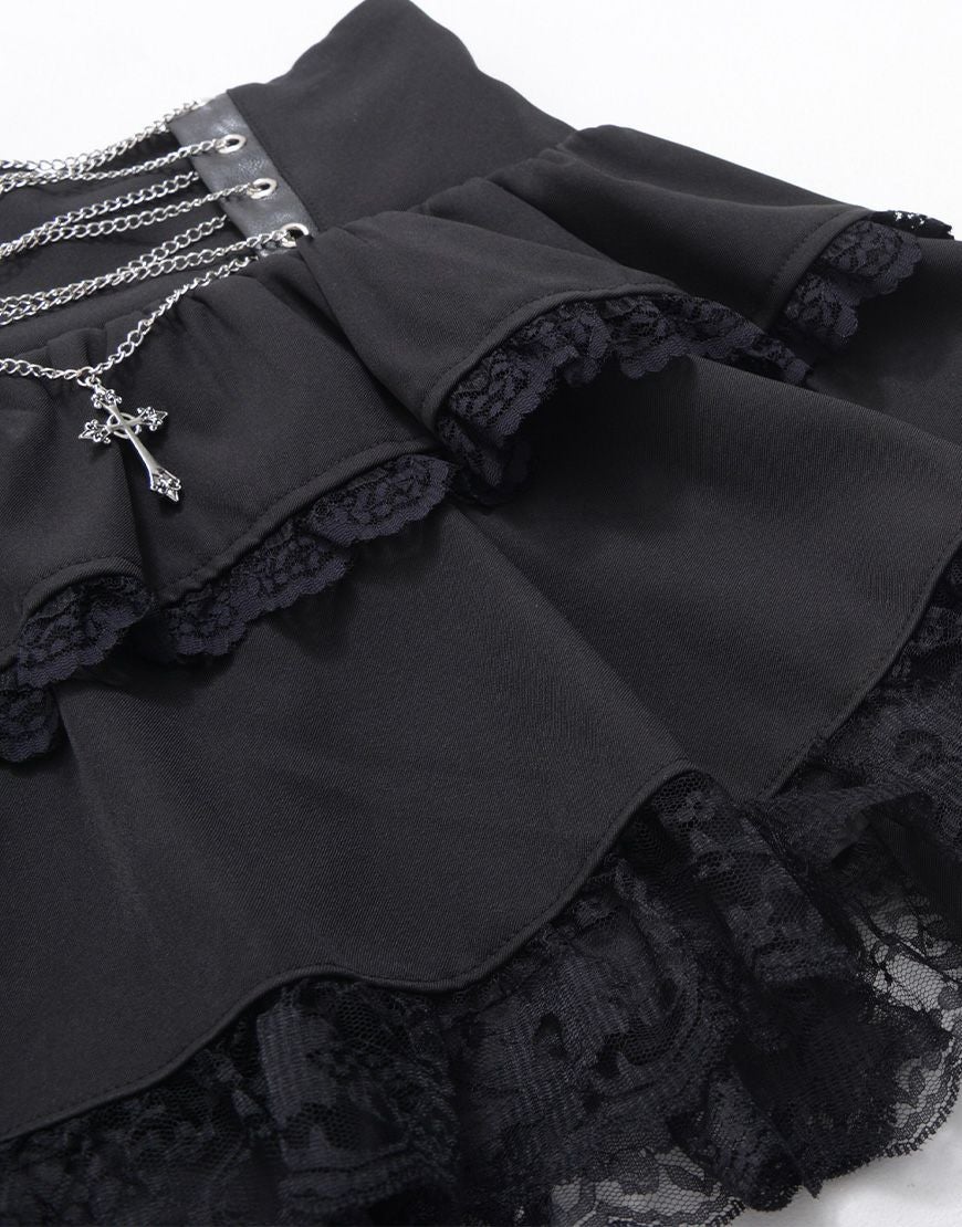 ililil【イルイルイル】おめかし地雷ちゃんフリルガーター付きフレア