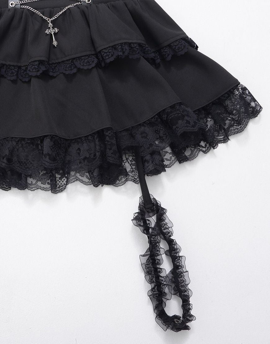 ililil【イルイルイル】おめかし地雷ちゃんフリルガーター付きフレア