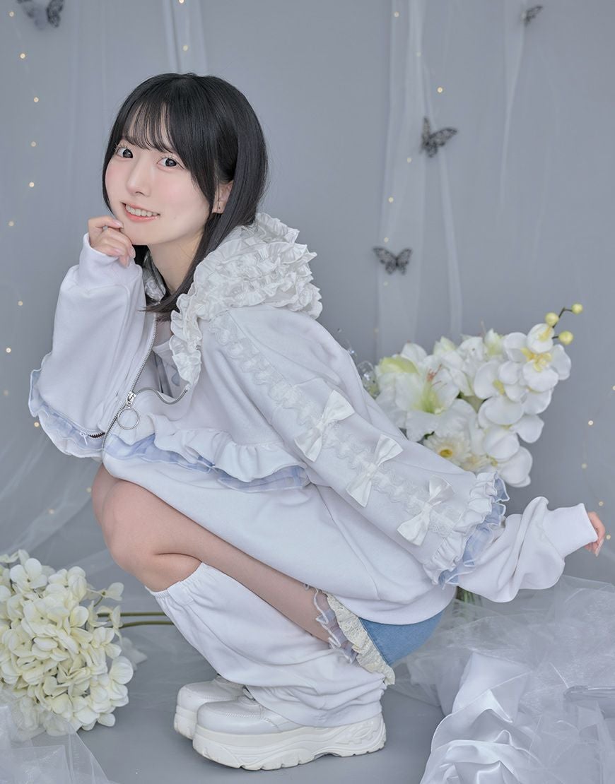 ililil【イルイルイル】生クリームフリルのバブみ全開パーカー/全2色