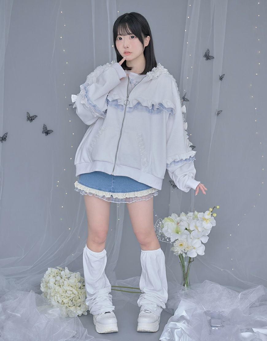 ililil【イルイルイル】生クリームフリルのバブみ全開パーカー/全2色