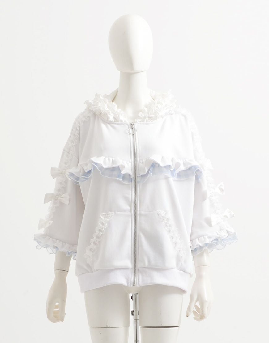 ililil【イルイルイル】生クリームフリルのバブみ全開パーカー/全2色
