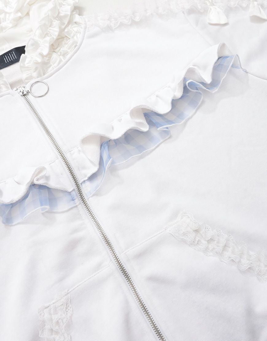 ililil【イルイルイル】生クリームフリルのバブみ全開パーカー/全2色