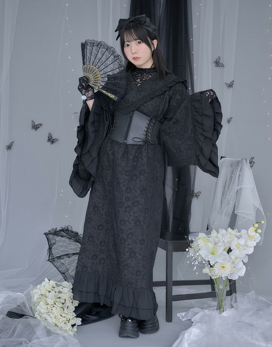 カヌレ すのチル ソフビ 服 浴衣 ililil【イルイルイル】たおやか地雷ちゃん着物セーラーsetup(浴衣)/全1色
