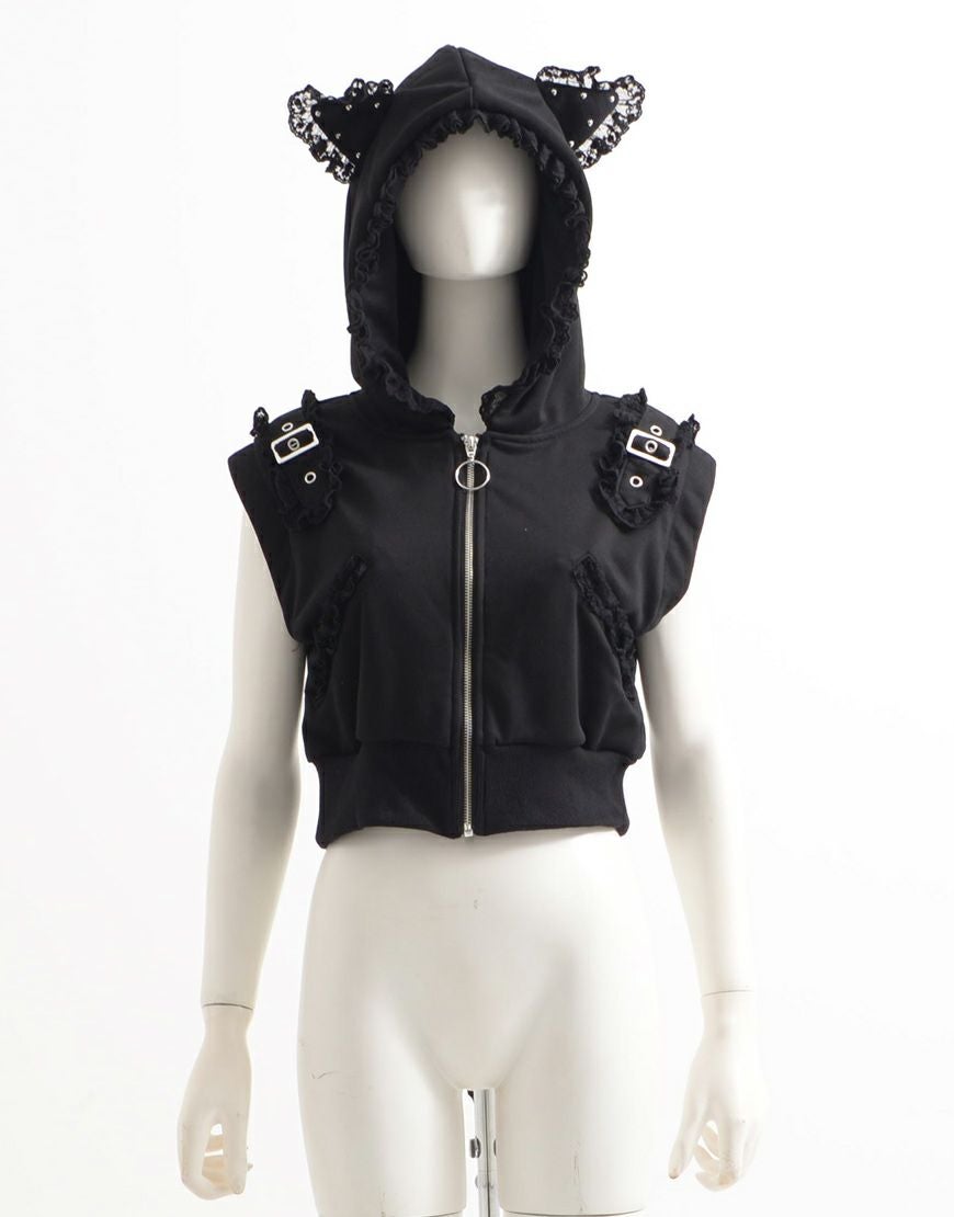 ililil【イルイルイル】きまぐれニャンコの3wayサブカルパーカー/全1色