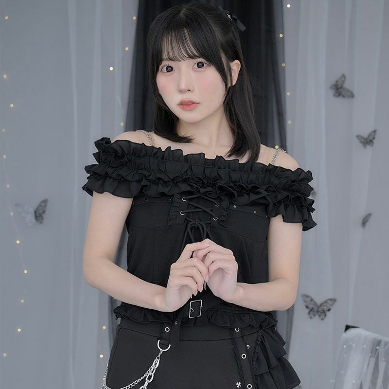 ililil【イルイルイル】【沼確定】地雷ちゃんのあざとレースアップ