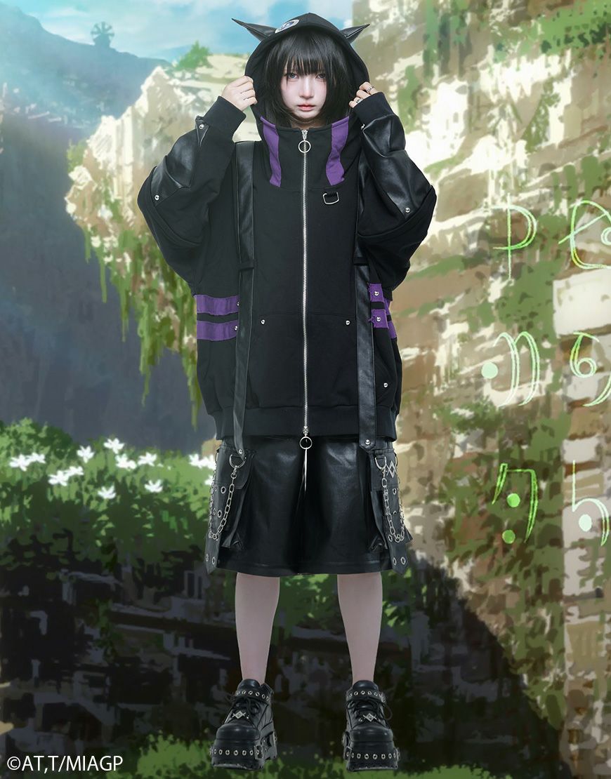 ililil【イルイルイル】ililil × Reg motif Zip-up hoodie/全1色